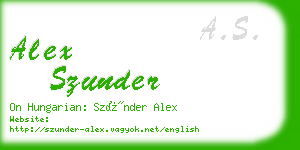 alex szunder business card